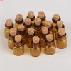 13 * 18 * 6mm 0.6ml mini garrafas de vidro marrom com cortiça vazio minúsculo frascos frascos pequenos garrafa de presente 100 pçs / lote frete grátis qty