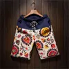 Summer Men's Bermuda Shorts Loose Straight Floral Hawaiian Casual Linen Short Pants Male Brand 210716