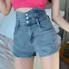 Высокая талия силмин промытый дизайн джинсовые короткие штаны мода сексуальные все-спитные шорты для женщин лоскутное женское дно лето 210525