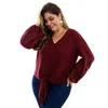 Pulls pour femmes 2021 automne surdimensionné pull tricoté femmes grande taille hiver tricot pulls dames femmes hauts plus gros