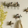 Hooks & Rails Creative Resin Bird On Branch Coat Hook Hanging Wall Mounted Key Clothes Towel Hat Handbag Holder Home Decoration