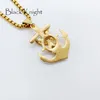 Pendentif Colliers Black Knight Ealge Anchor Collier Plaqué Acier Inoxydable 316 Marine Hommes Hip Hop Rappeur BLKN0607238n