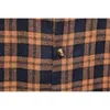 Retro plaid ärmlös cowboy tröja män dubbelficka avslappnad flanell bomull snap tröjor mens strand fest väst skjorta kemise homme 210522