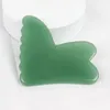 Butterfly Sawtooth Jade Gua Sha Scrape Twarzy Masażer do pielęgnacji twarzy do podnośnika twarzy Eye Neck Ciała Anti-Aging Skóry Spa Narzędzia Anti Cellulit