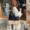 Ladies Summer Beach Shoulder Bags Designer PVC Straw Patchwork Transparent Bag Large Handbags For Women 2021 Tote Shopper