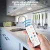 16 cor conduziu luzes lâmpada de gabinete colorido colorido sensor de toque luz noite luz controle remoto ponto de luz sem fio festoon