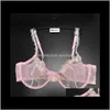 Bras Sets Yandw Dames Bra Panty Sales Gescheiden Dunne Transparante Kant Borduurwerk Set Mesh Floral 70 75 80 85 90 95 100 A B C D E F G EI6K9