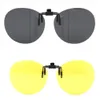 Clip On Polarized Round Sunglass Lenses Flip Up Men Women Fashion Uv Protection Classic Driving Nightvision Fishing Black2710329