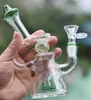 Pequenos cachimbos de vidro feitos à mão para fumar com bola luminosa verde Hookahs 6 polegadas