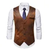 Men039s coletes masculino terno colete com decote em v camurça couro artificial singlebreasted fino ajuste para homens sem mangas formal casual cintura a8662387