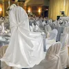 1.1m H*1.4m W White Color Satin Universal Self-Tie Banquet Chair Cover
