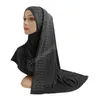 Moda Muçulmana Hijabs Mulheres Algodão Jersey Longo Headscharf Strass Shawl Scarves Islâmicos Cachecol Árabe Headwrap Principais Headwear Plain 165 * 52cm