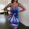 Casual Sukienki Giyu Marka Geometria Sukienka Kobiety Kolorowe Bodycon Streszczenie 3D Print Art Sundress Odzież damska Party Beach Femme