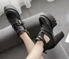 Stivali 2021 moda autunno tacchi alti spessi donna fibbia per cintura scarpe con plateau impermeabili caviglia per