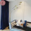 Stylowy minimalistyczny nowoczesny styl luksusowy salon sypialnia światło aksamitna kurtyna blackout kurtyna 210712
