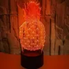 Lâmpadas de mesa 3D Night Light Secretária LED Lâmpada de Ilusão óptica Interruptor de controle Abacaxi Design para Decoração de Casa Presentes Kids