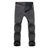 Inverno masculino grosso lã quente calças de pele de tubarão casual tático militar masculino estiramento impermeável outwear sweatpants 220212