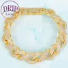 Link, Chain Solid 15mm Gold Color Cuban Bracelet Men's Hip Hop Cubic Zircon Link Rock Jewelry