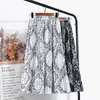 Croysier Women Chiffon Pleated Skirt Elastic High Waist Summer s Womens Print Casual Midi Long Mid Calf Length 210629