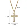 Fashion Female Cross Pendants Dropshipping Gold Color Crystal Jesus Pendant Necklace Jewelry For Men