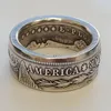 Vintage mens ringar antika handgjorda mynt silver färg dollar 1893 snidad annan tid punk ring klassisk specie smycken 05Z300
