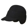 Basker Kinted Winter Men039S HAT Tjock vindtät sol Visor Utomhus Ridning varmt öronskydd Knickad Ale Baseball Cap2346318