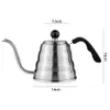 TOP Quality Stainless Steel Pour Over Coffee and Kettle, Drip Kettle pot coffee maker Accessories for Battery Stoves