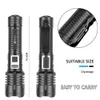 Rechargeable Super Bright XHP99 LED Flashlight with Pen Clip Built-in Large-capacity Lithium Battery Can Illuminate 500 Meters