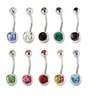 Bell Drop Delivery Stainless Steel 14G Belly Piercing Nombril Screw Navel Button Rings Tragus Helix Body Jewelry For Women Men120Pcs