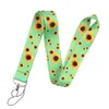 10pcs/lot J1596 Cartoon Women Style Sunflower Plant Neck Straps Lanyards For Keys ID Card Pass Gym Mobile Phone DIY Badge Holder