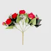 1 ramo de 9 cabezas de flores artificiales, peonía, té, rosa, otoño, seda falsa para bricolaje, sala de estar, hogar, jardín, decoración de boda