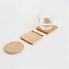 Mats Pads Walnut Antislip Square Ronde Cup Mat Geïsoleerde theekopje Beech voor Ambachten Bruiloft Decoraties Houten Pad Black