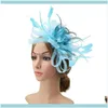 Aessories Outils Produitsrubans Fête Mode Fleur Forme Bandeaux Filles De Mariage Maille Chapeau Cocktail Pince À Cheveux Plume Artificielle Fascinat