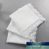 Pure White Hankerchiefs com Lace Plain DIY Imprimir Hankies Algodão Handkerchiefs Bolso Quadrado 23 * 25 Cm Preço de Fábrica Especialista Qualidade Qualidade Mais Recente estilo original