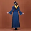 Le donne musulmane vestono farfalla ampia a maniche lunghe in denim abito musulmano moda Abaya Dubai Turchia abiti lunghi abbigliamento etnico
