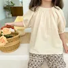 Bear líder meninas estilo coreano blusas verão moda bebê menina casual camisas manga curta roupas casuais por 1-6 anos 210708