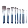 MyDeStiny Makeup Щетка - Небо Blue 11PCS Super Soft Волоконные щетки Установленные высококачественные Faceeye Косметические ручки - синтетические волосы