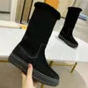 Botas de designer de sapatos de marca de luxo saltos altos e couro genuíno ao ar livre bota feminina