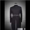 Mens Blazers Jacket Pants Vest Bow Tie Fashion Men Suits Tailcoat Tuxedo Prom Groom Wedding White Black Slim Fit Male Singer Ydx4H Mdvta