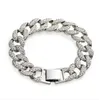 2021 12 mm Miami Cuban Link łańcuch Naszyjnik Bracelet z zestawem dla męskiego Bling Hip Hop lodowany Diamond Złoty Srebrny Raper Women LU286A