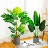 Couronnes de fleurs décoratives 50-123 cm 36 types de grandes plantes en plastique de palmier tropical fausses branches été vert Real Touch balcon maison fête De