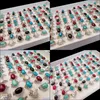 Band Jewelry50Pcs/Lot Oval Natural Turquoise Rings Women Men Fine Jewelry For Anniversary Party Gift Vintage Antique Sier Ring Drop Delivery