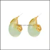 Boucles D'oreilles Bijoux Rétro Résine Goutte D'eau Femmes Fête D'affaires Cadeau Oreille Bob Européen Géométrique Alliage Costume Robe Or Boucle D'oreille Aessories De