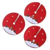 Christmas Decorations Red Flannelette Tree Skirt Base Floor Mat Apron Cover For Home Xmas