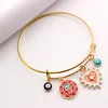 S2308 Fashion Jewelry Heart Evil Eye Pendentif Bracelet Adjustale Bangle Bracelets