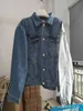 IEFB Spring Niche Designer Koreanska Personlig Splicing Deconstruction Loose Denim Jacket Oversized Man's Jeans Coat 9Y6082 210524