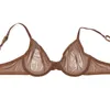 Vgplay bh sexig se genom transparent underkläder ihåliga nät underkläder och panty mode bras för kvinnor