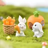 Objetos decorativos Figuras Miniaturas Hare Páscoa Hare Animal Resina Craft Mini Home Cake Decoration Acessórios Desk of