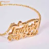 Personalizza qualsiasi nome gioielli Collana con nome 3D a doppia piastra personalizzata in oro bicolore placcato 18 carati