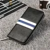 Factory wholesale men bag Joker leather long wallet street fashion plaid mens wallets zipper multifunctional contrast striped handbag